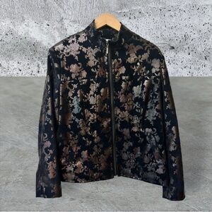 Erin London Zipper down Jacket - Black & Gold - Large - Fully Lined